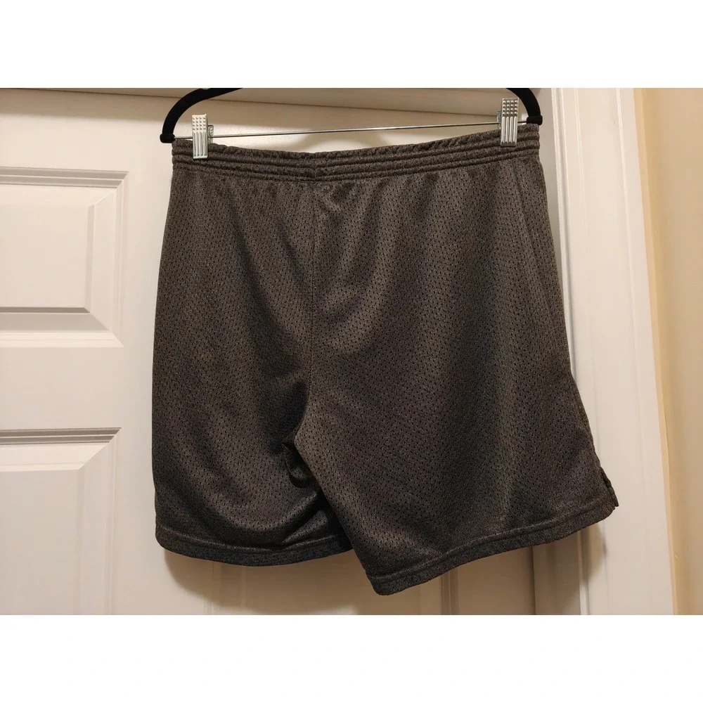 Champion Mens Mesh Athletic Shorts Gray Elastic Waist Embroidered Logo Size M